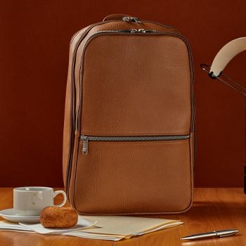 1. Samsonite Classic Leather Slim Laptop Backpack