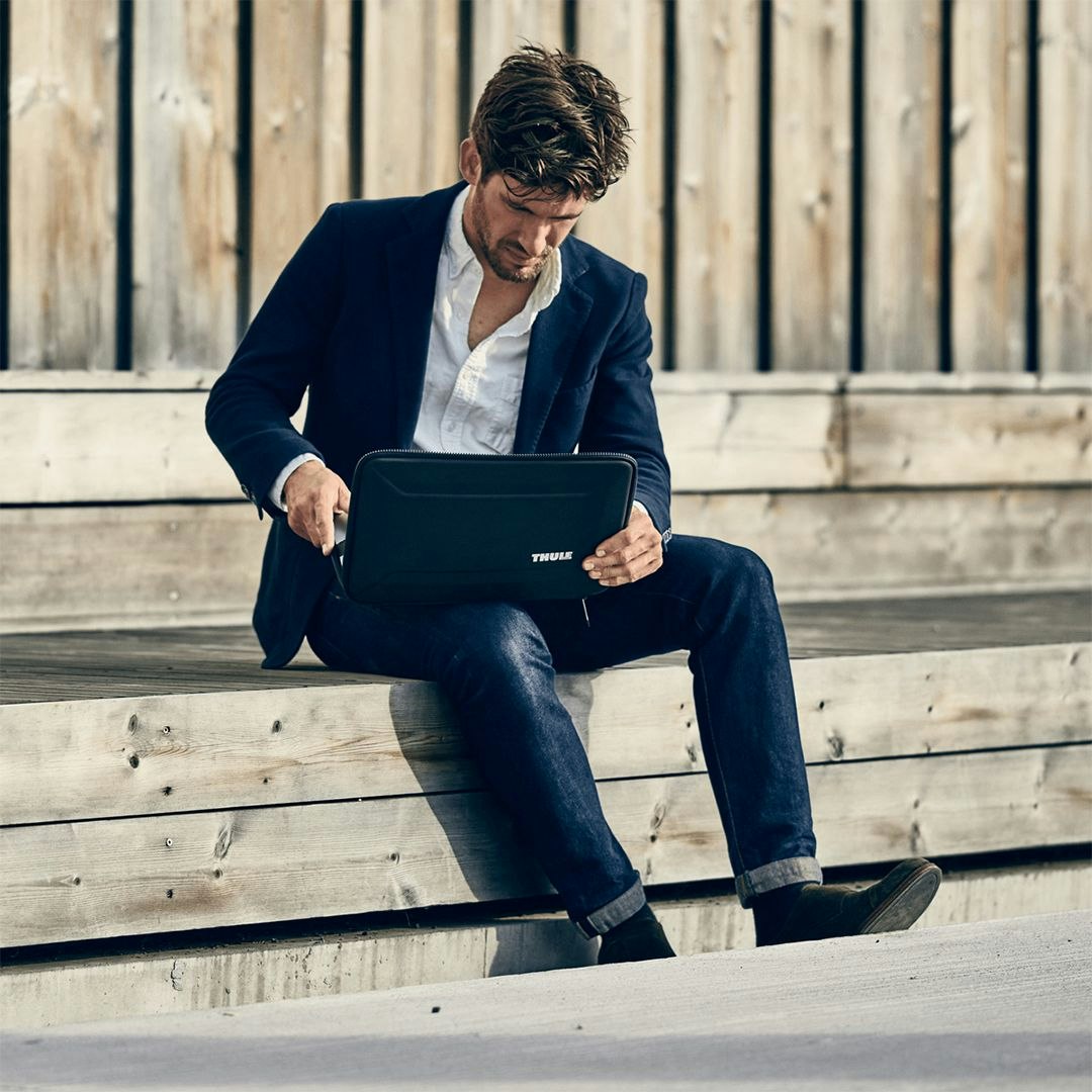 business man with laptop