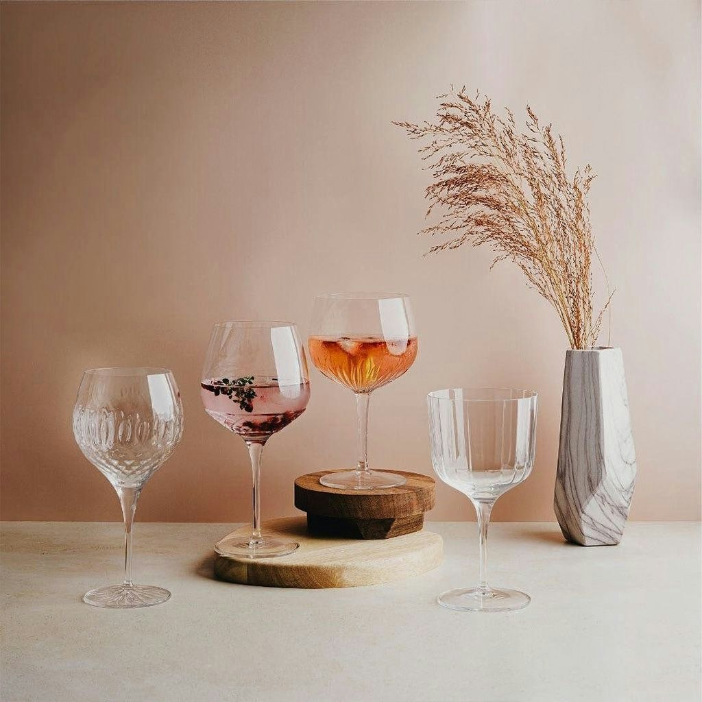 Luigi Bormioli Gin Glasses displayed on a table 